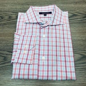 Santorelli Blue & Pink Plaid Dress Shirt 16.5-34